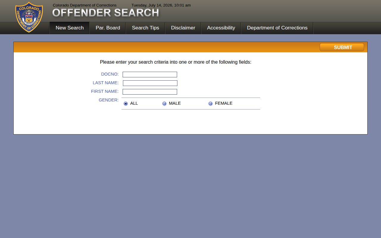 Chaffee County released inmates CDOC offender search